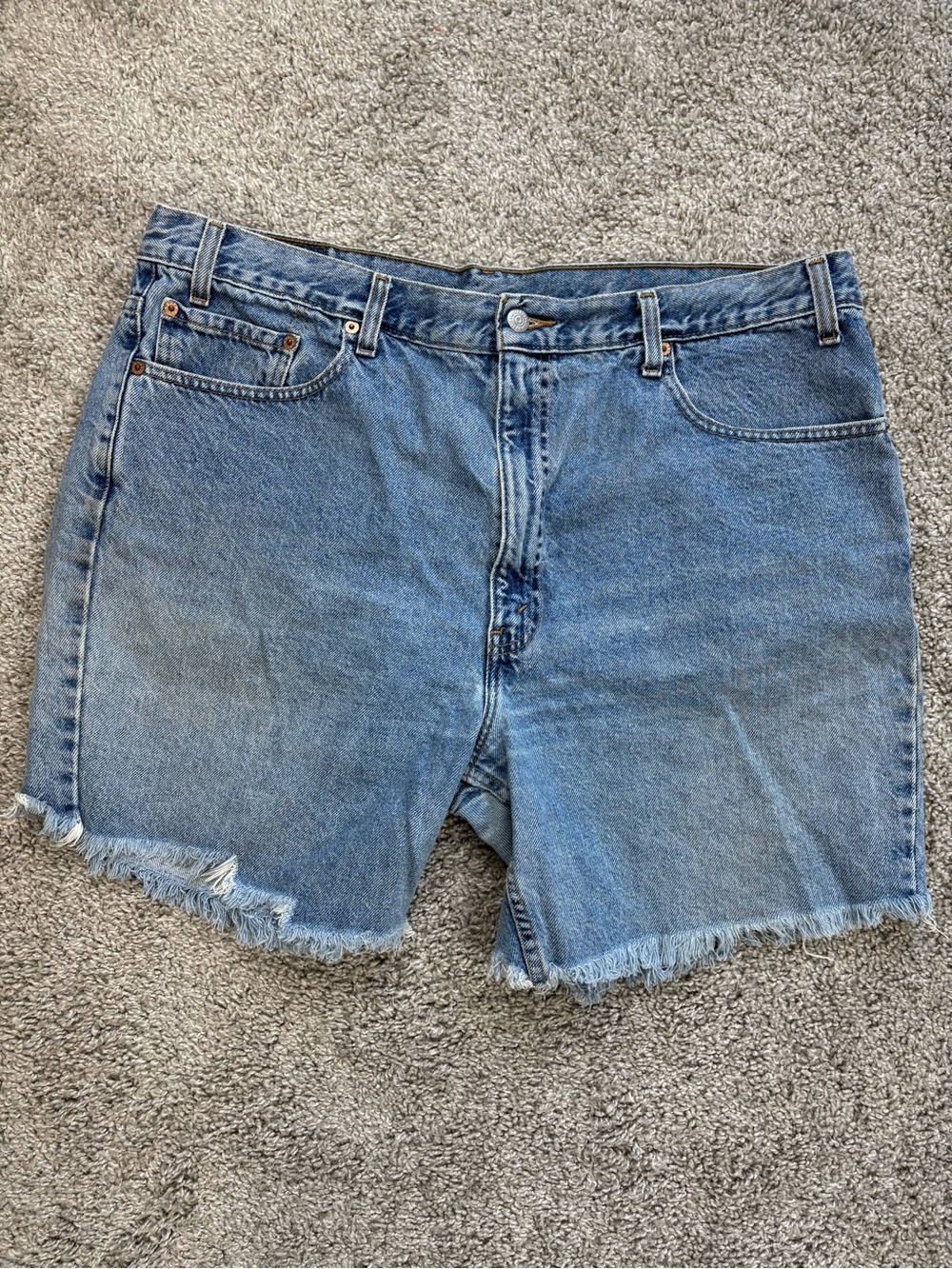 Vintage Levi's 505 Light Blue Frayed Denim Shorts